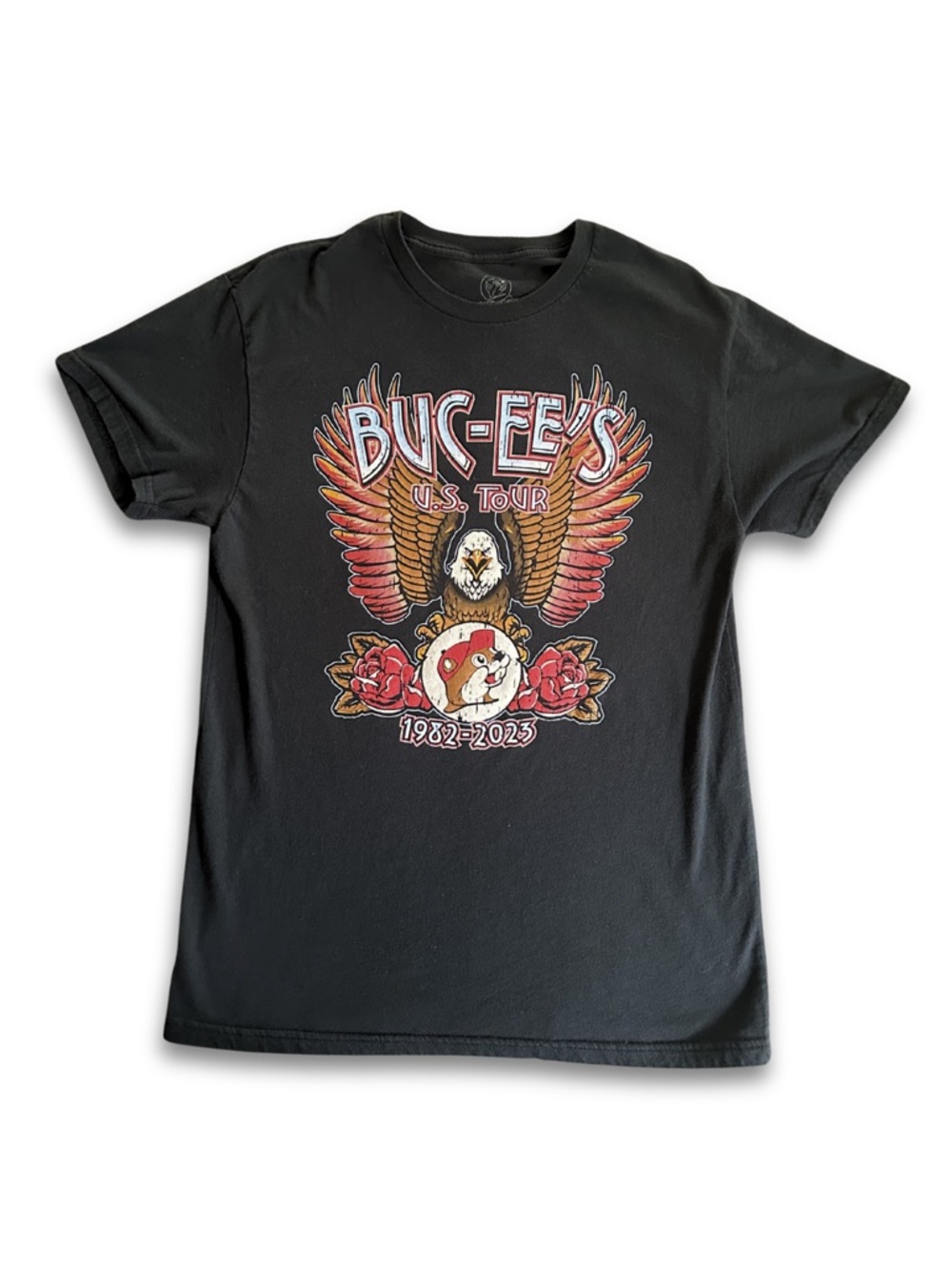 Buc-ee's Black Graphic Tee - U.S. Tour 1982-2023 Bucee’s World Tour Gas Station